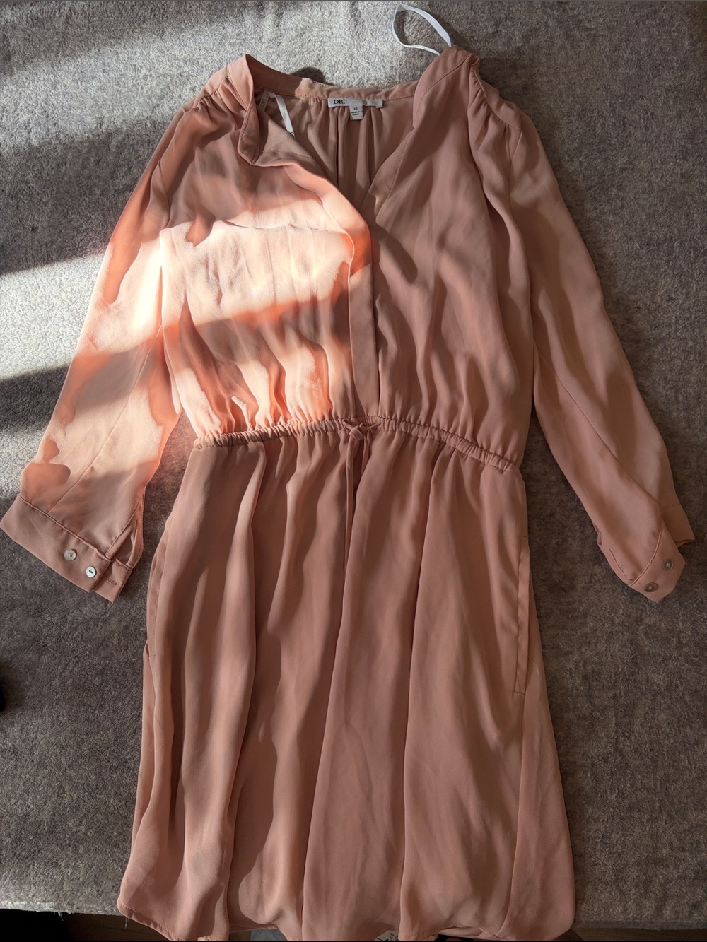DR2 Peach High-Low Chiffon Dress